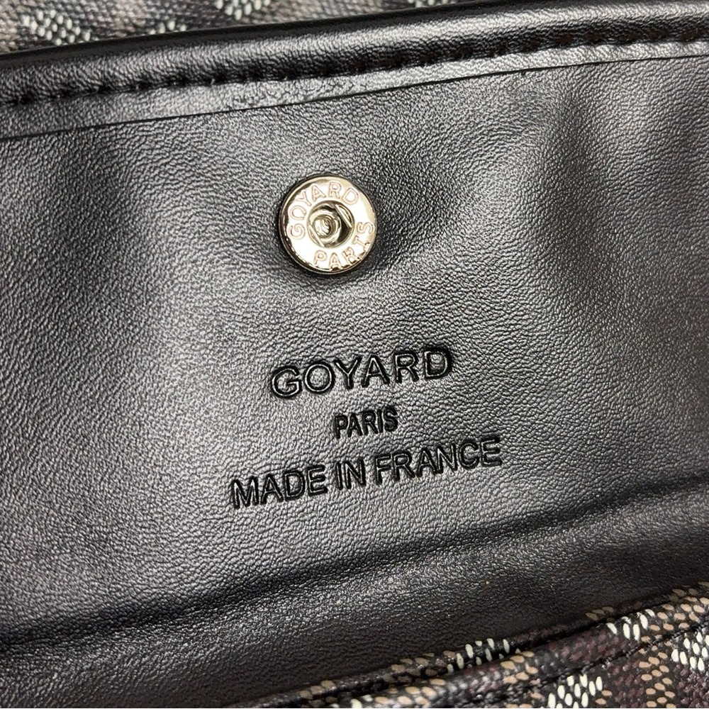 FAUX GOYARD SAINT LOUIS PM TOTE - BLACK GOYARDINE - Picture 2 of 16
